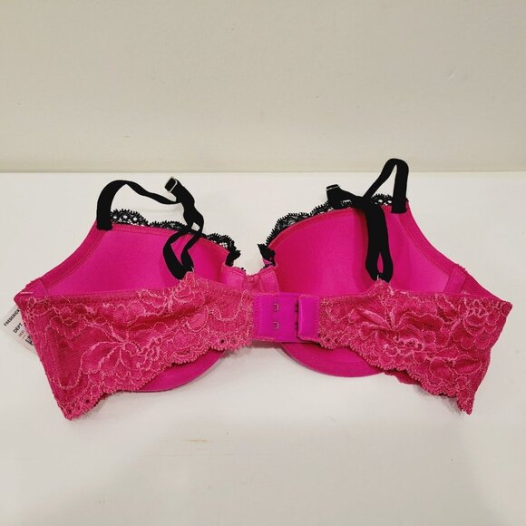 Hot Pink Frederick's of Hollywood 34B Black Trim Lace - Picture 4 of 4